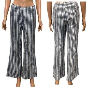 Tory Burch 2 linen side zip striped pant P3 2894